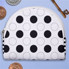 Background Dot Pattern Horseshoe Style Canvas Pouch