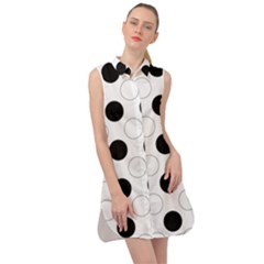 Background Dot Pattern Sleeveless Shirt Dress by HermanTelo