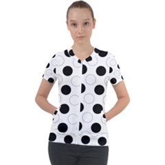 Background Dot Pattern Short Sleeve Zip Up Jacket