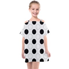 Background Dot Pattern Kids  One Piece Chiffon Dress