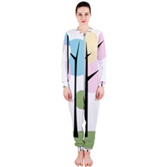 Forest Trees Nature Plants Onepiece Jumpsuit (ladies)  by HermanTelo