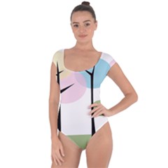 Forest Trees Nature Plants Short Sleeve Leotard 