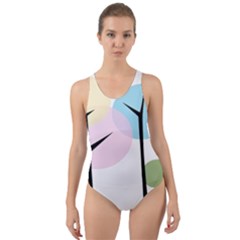 Forest Trees Nature Plants Cut-out Back One Piece Swimsuit