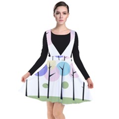 Forest Trees Nature Plants Plunge Pinafore Dress