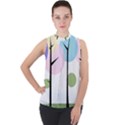 Forest Trees Nature Plants Mock Neck Chiffon Sleeveless Top View1