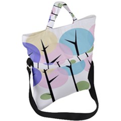 Forest Trees Nature Plants Fold Over Handle Tote Bag by HermanTelo