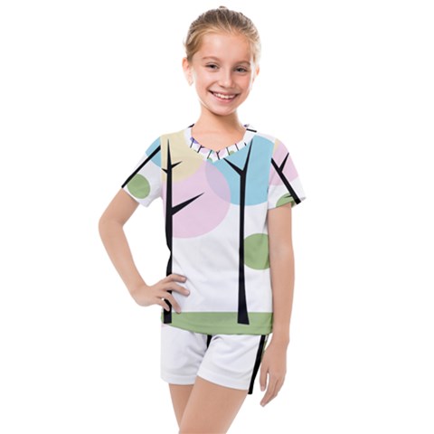 Forest Trees Nature Plants Kids  Mesh Tee And Shorts Set by HermanTelo