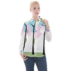 Forest Trees Nature Plants Women s Long Sleeve Pocket Shirt