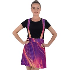 Abstrait Lumière Velvet Suspender Skater Skirt by kcreatif