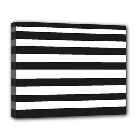 Bandes Noir/bleu Marine Deluxe Canvas 20  X 16  (stretched) by kcreatif