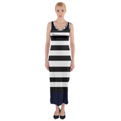 Bandes Noir/bleu Marine Fitted Maxi Dress by kcreatif