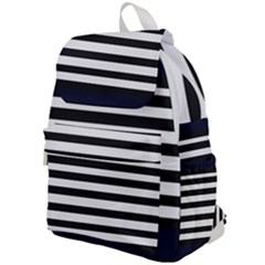 Bandes Noir/bleu Marine Top Flap Backpack by kcreatif