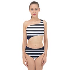 Bandes Noir/bleu Marine Spliced Up Two Piece Swimsuit by kcreatif