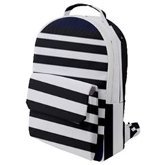 Bandes Noir/bleu Marine Flap Pocket Backpack (small) by kcreatif