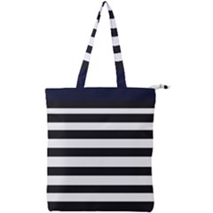 Bandes Noir/bleu Marine Double Zip Up Tote Bag by kcreatif