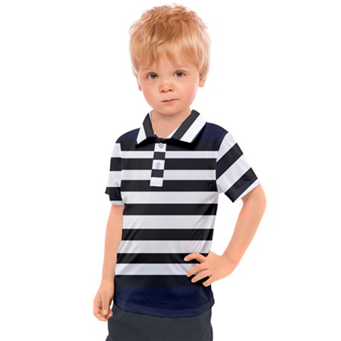 Bandes Noir/bleu Marine Kids  Polo Tee by kcreatif