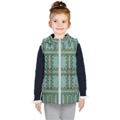 Rainforest Vines And Fantasy Flowers Kids  Hooded Puffer Vest by pepitasart