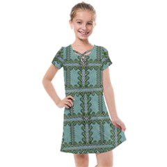 Rainforest Vines And Fantasy Flowers Kids  Cross Web Dress by pepitasart