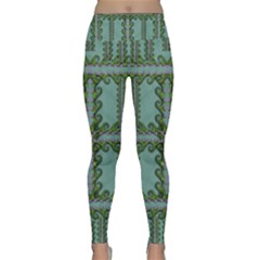 Rainforest Vines And Fantasy Flowers Lightweight Velour Classic Yoga Leggings by pepitasart