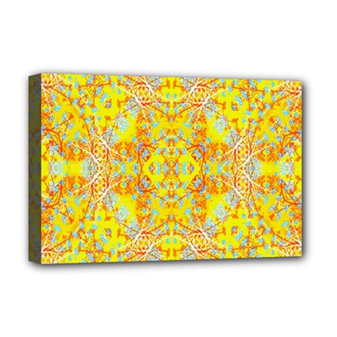 Vivid Warm Ornate Pattern Deluxe Canvas 18  x 12  (Stretched)