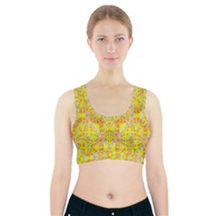 Vivid Warm Ornate Pattern Sports Bra With Pocket