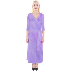 Purple Shade Quarter Sleeve Wrap Maxi Dress by designsbymallika