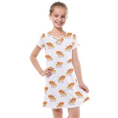 Pizza Pattern Kids  Cross Web Dress by designsbymallika