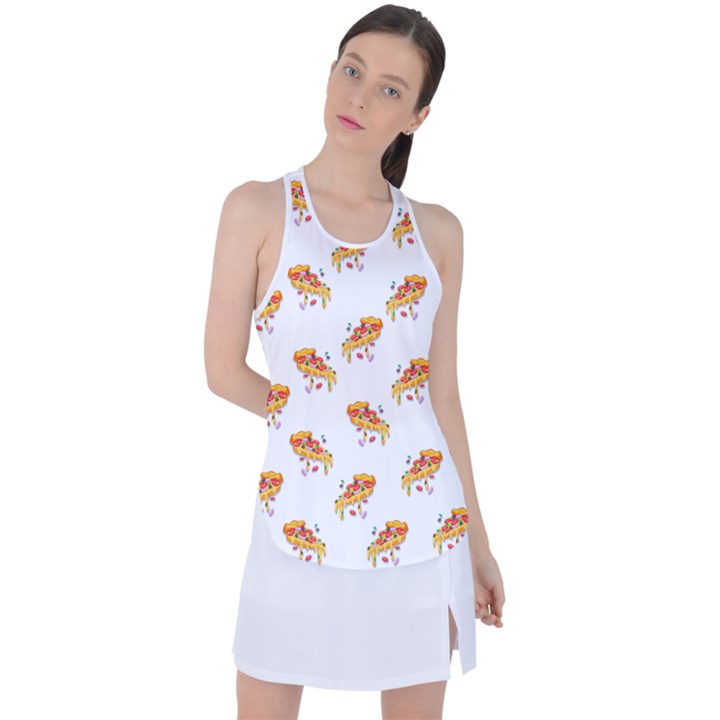 PIZZA PATTERN Racer Back Mesh Tank Top