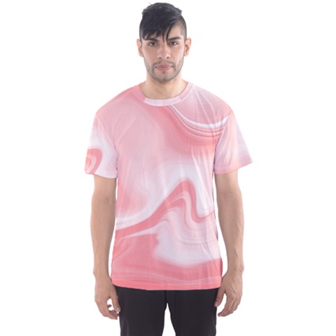 Pink Marble Print Men s Sports Mesh Tee by designsbymallika