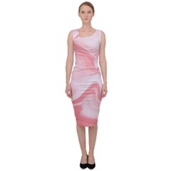 Pink Marble Print Sleeveless Pencil Dress by designsbymallika