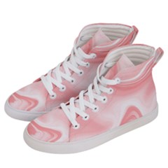 Pink Marble Print Men s Hi-top Skate Sneakers by designsbymallika