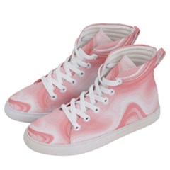 Pink Marble Print Women s Hi-top Skate Sneakers by designsbymallika