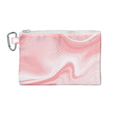 Pink Marble Print Canvas Cosmetic Bag (medium) by designsbymallika