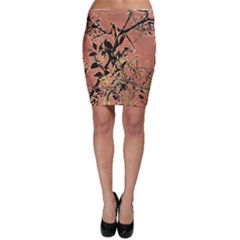 Floral Grungy Style Artwork Bodycon Skirt