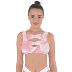 Pink Marble Print Bandaged Up Bikini Top