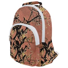 Floral Grungy Style Artwork Rounded Multi Pocket Backpack