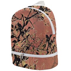 Floral Grungy Style Artwork Zip Bottom Backpack