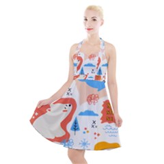 1 (1) Halter Party Swing Dress 