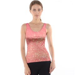 Pink Glitter Print Tank Top by designsbymallika