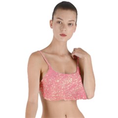 Pink Glitter Print Layered Top Bikini Top 