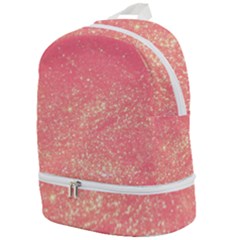 Pink Glitter Print Zip Bottom Backpack