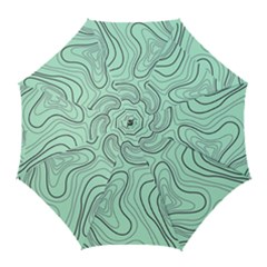 Green Lines Pattern Golf Umbrellas by designsbymallika