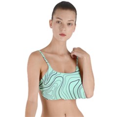 Green Lines Pattern Layered Top Bikini Top 