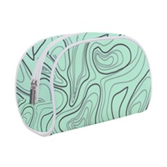 Green Lines Pattern Makeup Case (small)