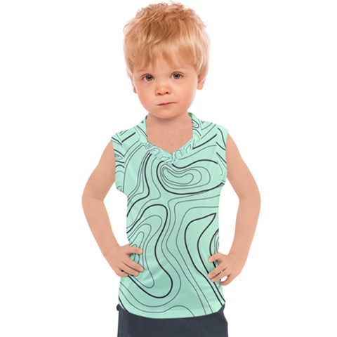 Green Lines Pattern Kids  Mesh Tank Top by designsbymallika