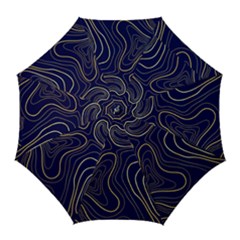 Golden Lines Pattern Golf Umbrellas by designsbymallika