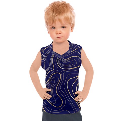 Golden Lines Pattern Kids  Mesh Tank Top by designsbymallika