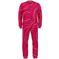 Pink Golden Lines Onepiece Jumpsuit (men) 