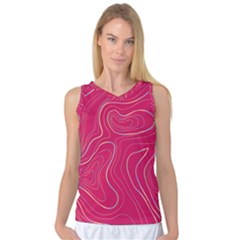 Pink Golden Lines Women s Basketball Tank Top by designsbymallika