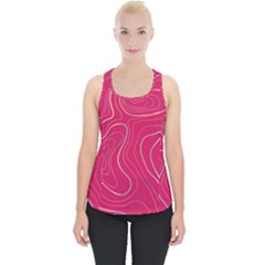 Pink Golden Lines Piece Up Tank Top by designsbymallika